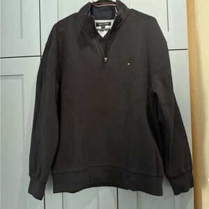 Tommy Hilfiger 1/4 Zip Pullover Sweater Mens Size L Navy Embroidered Logo